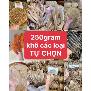 250gram cá khô, mực khô các loại TỰ CHỌN