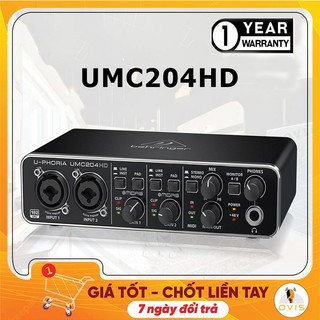 [TẶNG JACK CHUYỂN TAI NGHE] Behringer U-PHORIA UMC204HD - Sound Card Thu Âm Và Làm Nhạc Chuyên Nghiệp [CHÍNH HÃNG]