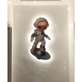 T86 Tranh Tráng Gương Phi Hành Gia Có Led/ Tranh phi hành gia siêu xinh/ Tranh treo tường trang trí phòng