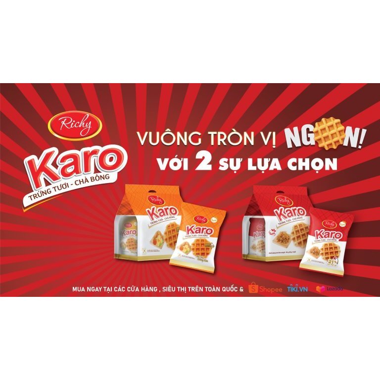 Túi 6 bánh Karo Sợi Gà Truyền Thống Richy Thơm Ngon gói 156g
