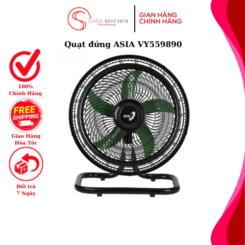Quạt Sàn Asia TURBO ONE - 55W - 2 Màu (Đen, Xám) - BH 2 Năm Mát Xa, Êm