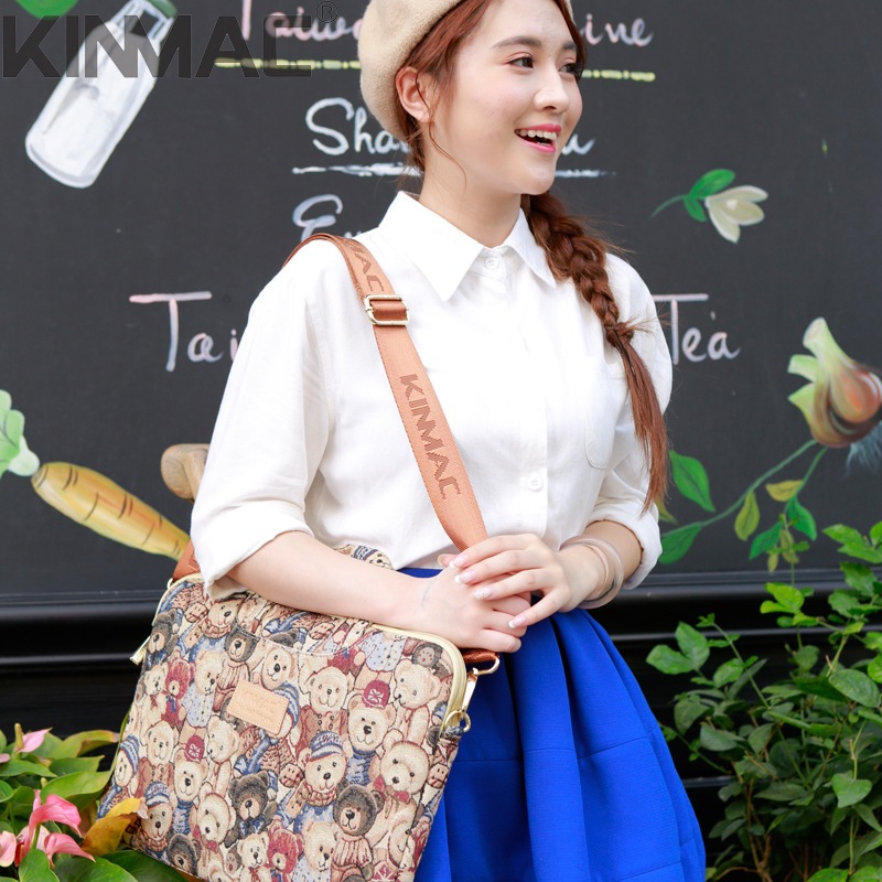 Túi chống sốc laptop cao cấp Kimac K004 dễ thương kèm quai đeo chéo