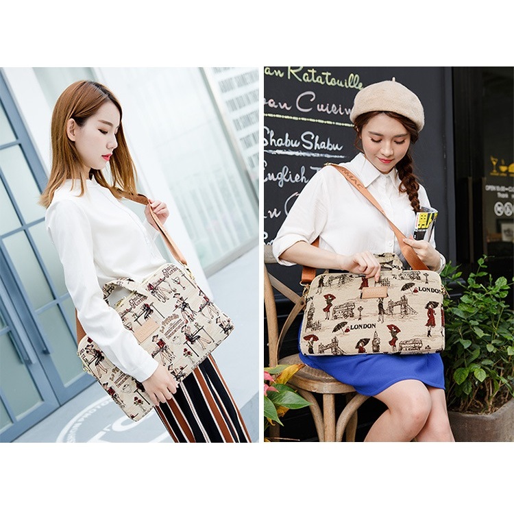 Túi chống sốc laptop cao cấp Kimac K004 dễ thương kèm quai đeo chéo