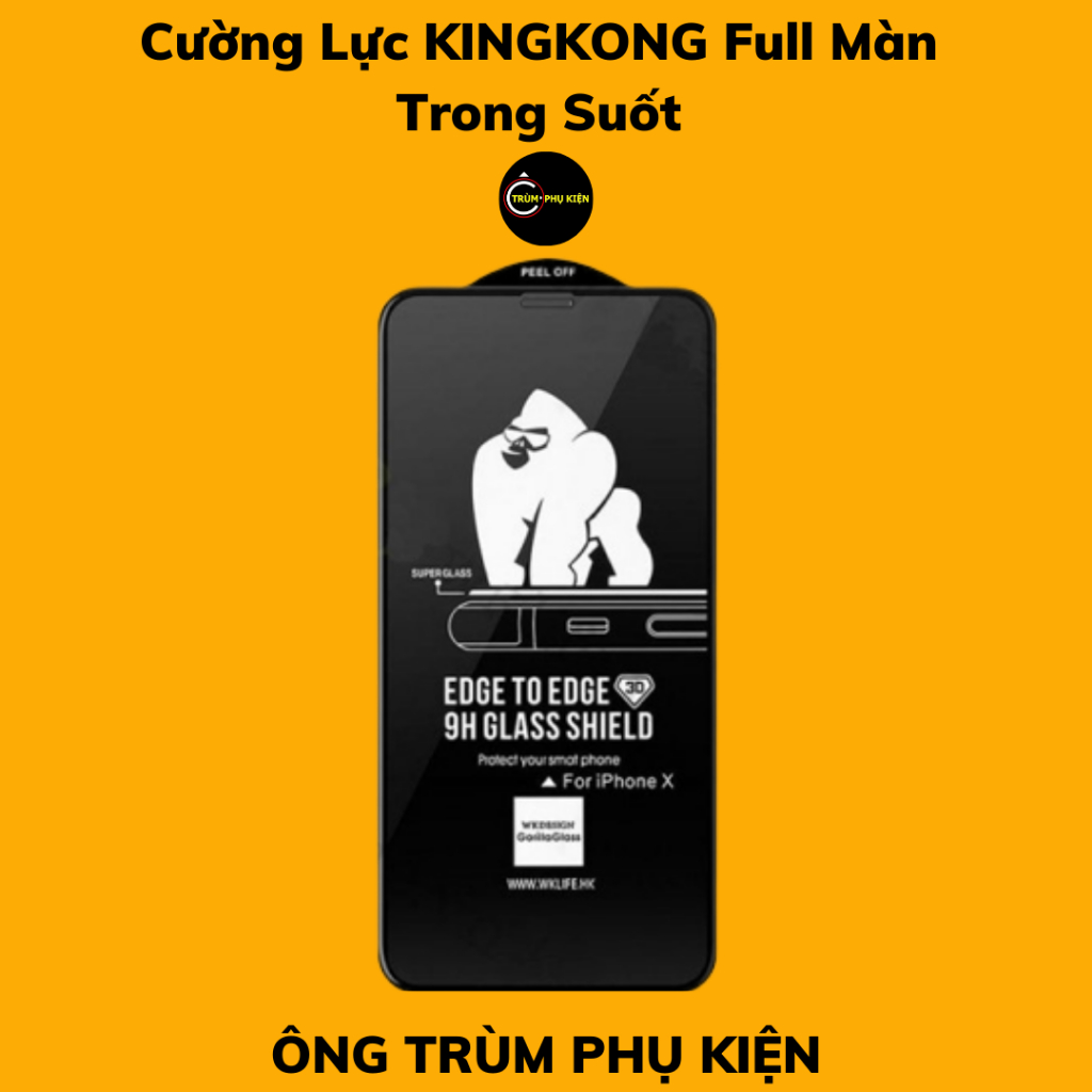 Kính Cường Lực Iphone KingKong và Chống Vân Tay và KingKong Xanh Full Màn 7/8/plus/X/Xsmax/11/12/13/14/15/pro/promax