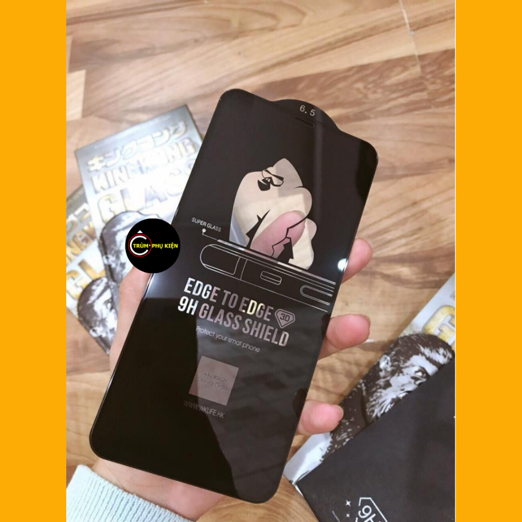 Kính Cường Lực Iphone KingKong và Chống Vân Tay và KingKong Xanh Full Màn 7/8/plus/X/Xsmax/11/12/13/14/15/pro/promax