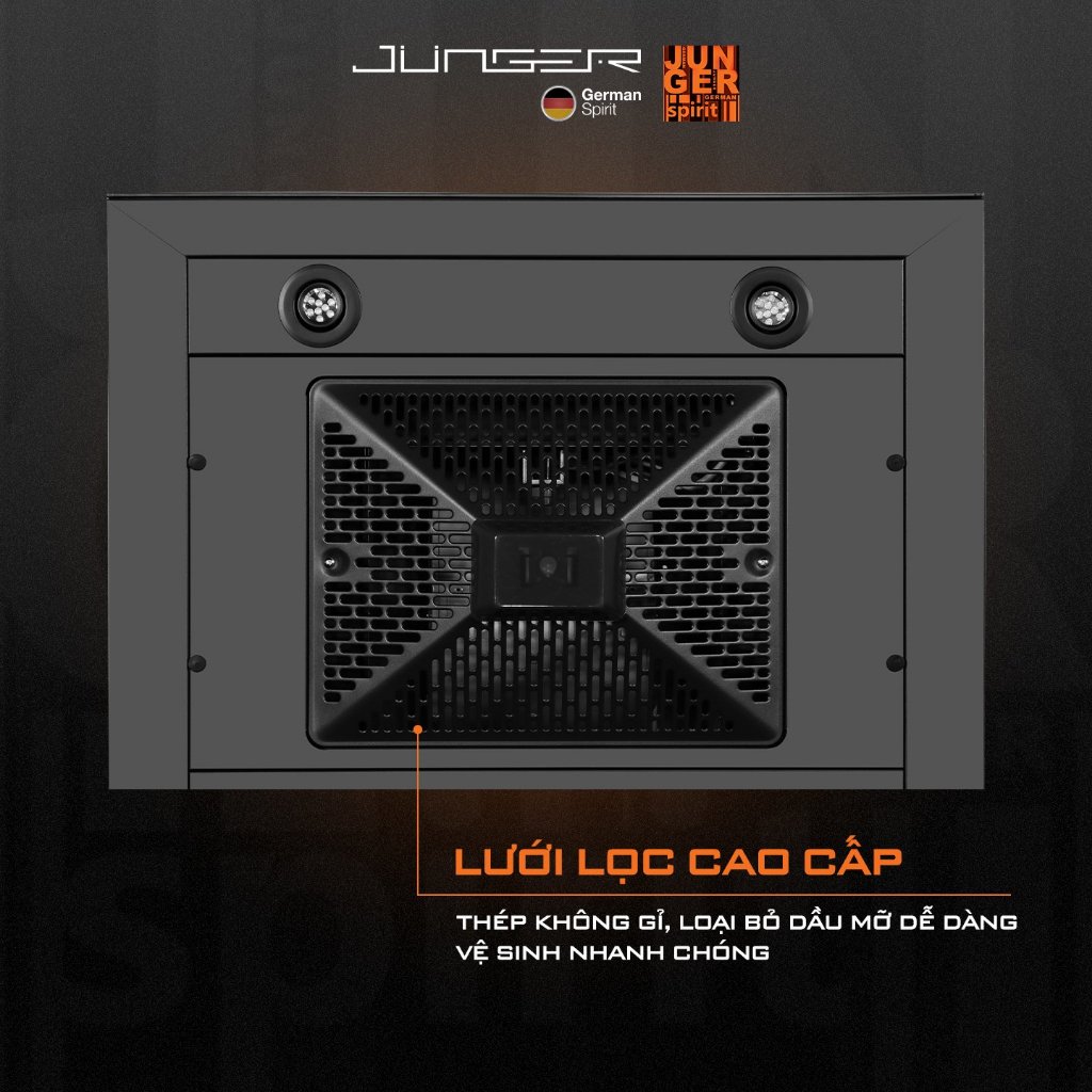 Hút mùi Junger HRJ-701 Công suất 1000m3/h Cảm biến khí gas CO2 Hàng Chính Hãng Bảo Hành 12 Tháng