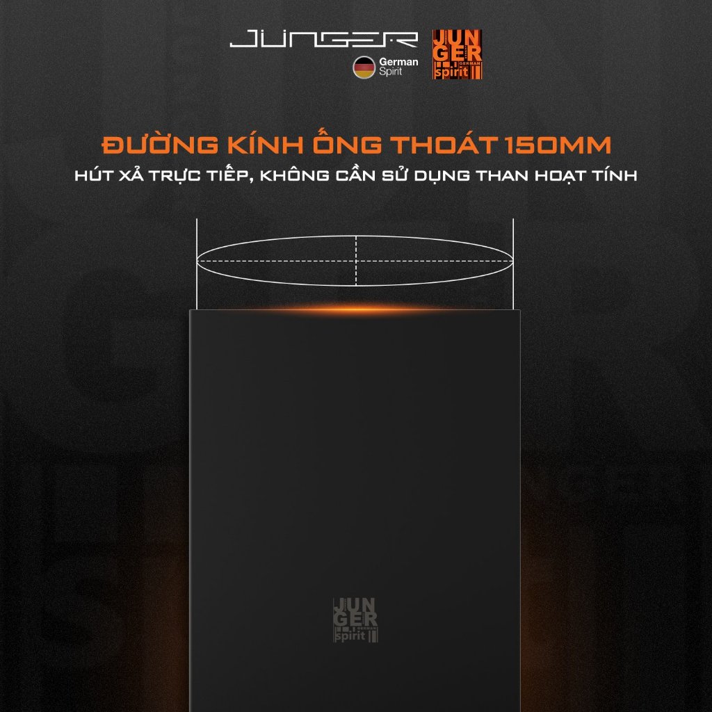 Hút mùi Junger HRJ-701 Công suất 1000m3/h Cảm biến khí gas CO2 Hàng Chính Hãng Bảo Hành 12 Tháng