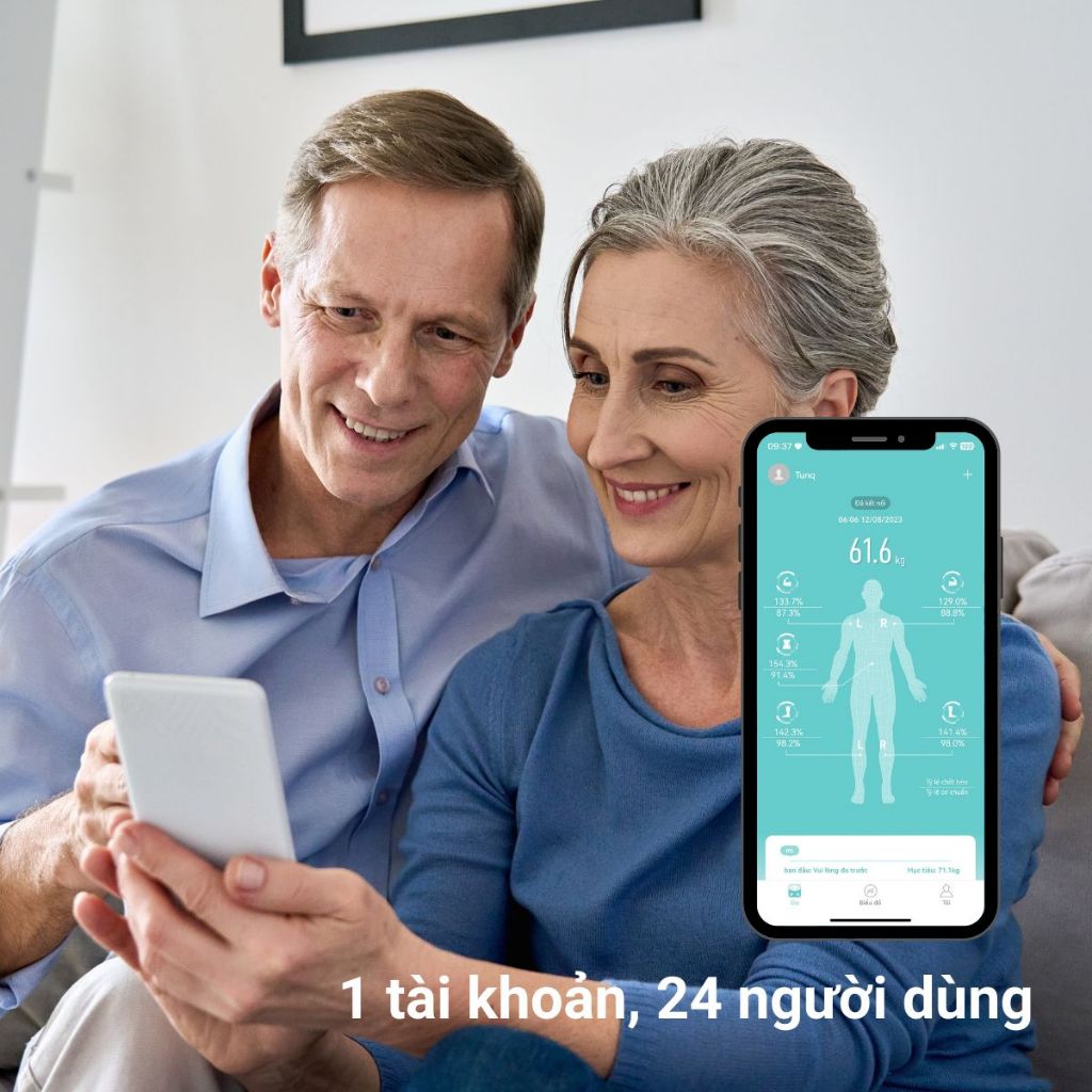 Cân sức khỏe thông minh Rapido phân tích 16 chỉ số cơ thể RSB04-S