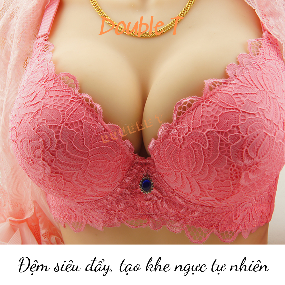 Áo ngực, áo lót mặc áo dài, sơ mi siêu nâng đệm 5cm cao cấp Sisterhood, có gọng ren dễ thương Double T#3060