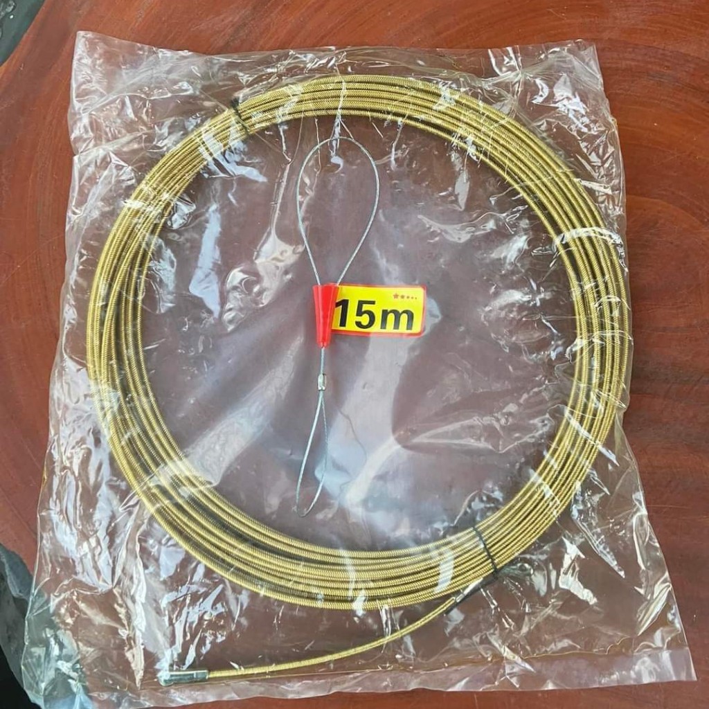 Dây mồi đầu bánh xe 3 lõi cáp thép lụa 4mm Tặng cáp thít luồn dây điện ống gen kéo cáp ngầm 5m 10m 15m 20m 25m 30m 50m