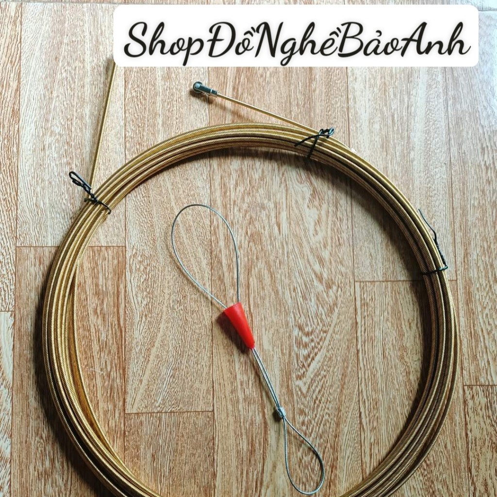 Dây mồi đầu bánh xe 3 lõi cáp thép lụa 4mm Tặng cáp thít luồn dây điện ống gen kéo cáp ngầm 5m 10m 15m 20m 25m 30m 50m