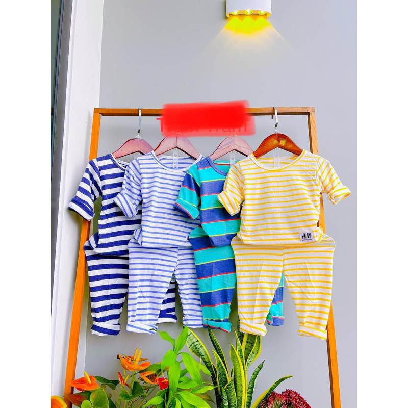 Đồ bộ dài thu đông kẽ sọc cho bé