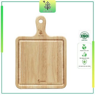 Thớt gỗ hình vuông có tay cầm dùng cắt thái, decor | Gỗ Đức Thành 06433 | Đạt tiêu chuẩn VSATTP
