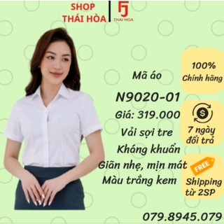 Áo sơ mi nữ đủ màu tay ngắn vải sợi tre co giãn vải mềm Thái Hòa 9020