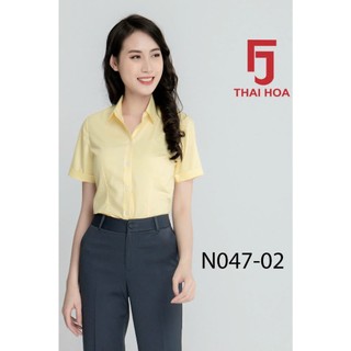 Áo sơ mi Thái Hòa đủ màu vải cotton mềm mịn mát 047 tay ngắn