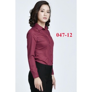Áo sơ mi Thái Hòa 8 màu vải cotton trơn mềm mịn mát 047 tay dài
