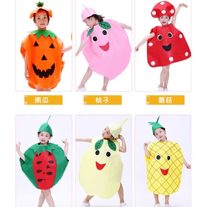 🍄Hóa Trang Halloween Hình Trái Cây, Rau Củ Cho Bé:  Quả Chuối, Dâu Tây, Cây Nấm, Quả Ớt Đỏ, Bí Ngô, Cam, Táo, Đào,...