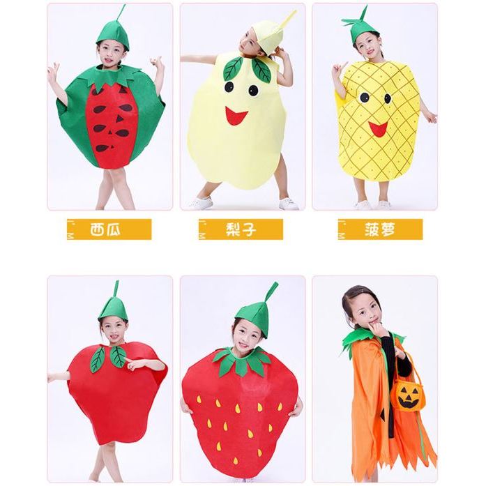 🍄Hóa Trang Halloween Hình Trái Cây, Rau Củ Cho Bé:  Quả Chuối, Dâu Tây, Cây Nấm, Quả Ớt Đỏ, Bí Ngô, Cam, Táo, Đào,...