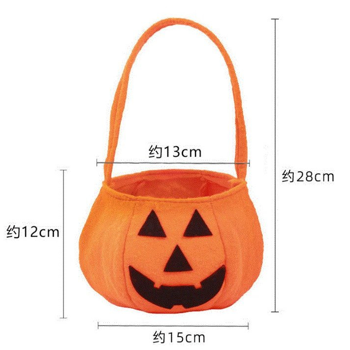 🍄Sỉ Túi Xách Bí Ngô Halloween Cho Bé Đựng Kẹo, Quà Bánh. Giỏ Xách Hình Trái Bí Ngô