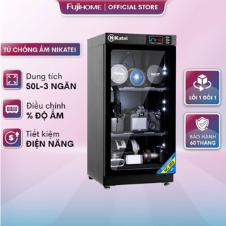 Tủ chống ẩm máy ảnh 30- 50 Lít Nikatei nhập khẩu, tủ hút ẩm máy ảnh tự động điều chỉnh % độ ẩm,đèn led,có mút chống xước