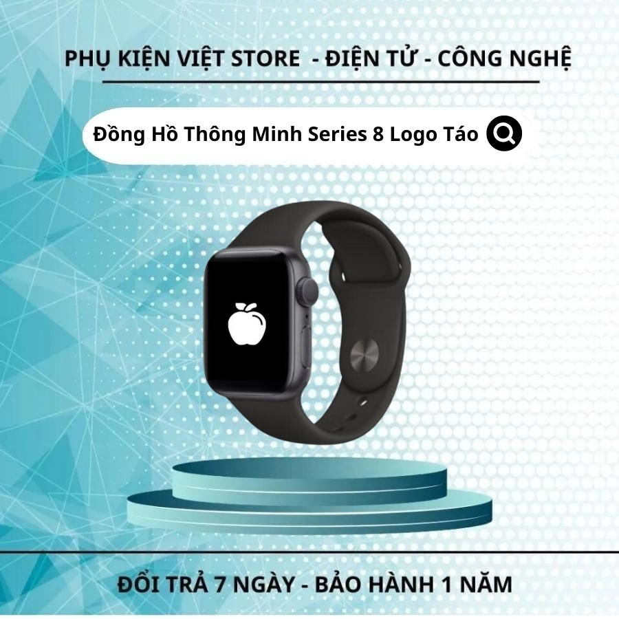 Đồng Hồ Thông Minh Seri8 LOGO Tao' Bản Viền Thép, full chức năng chơi game sạc không dây - PKV STORE