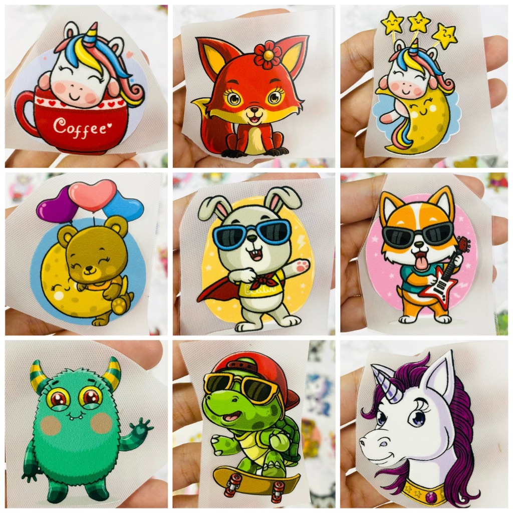 Hình Ủi Nhiệt, Decal Nhiệt KTS - Hình Thú Vật Chibi 3 - Poseidon.est2019