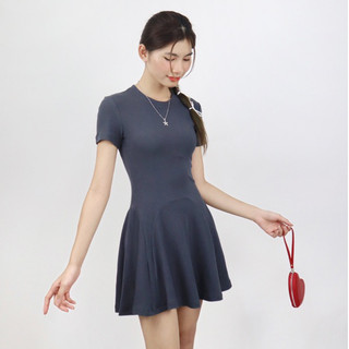 Đầm thun nữ cổ tròn dáng xòe olari - ol202 - dyna dress