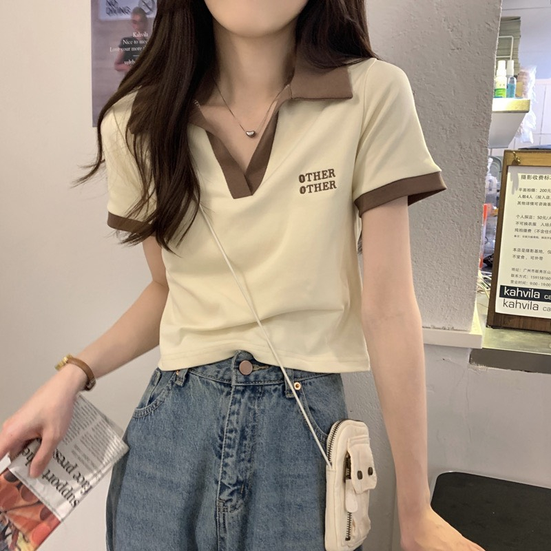 Áo Croptop Polo Nữ Tay Ngắn Phong Cách Hàn- The Other
