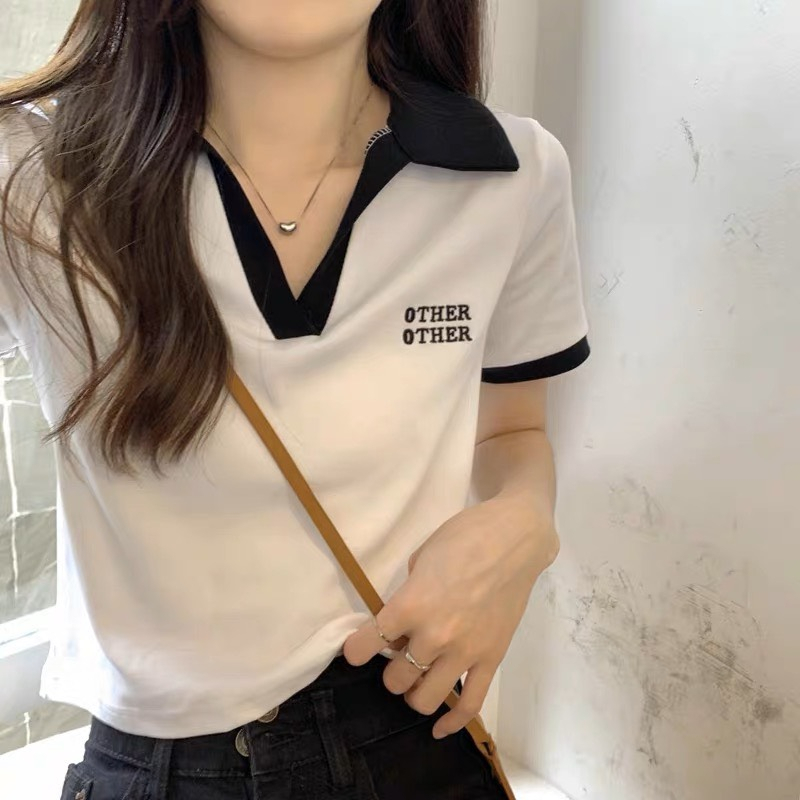 Áo Croptop Polo Nữ Tay Ngắn Phong Cách Hàn- The Other