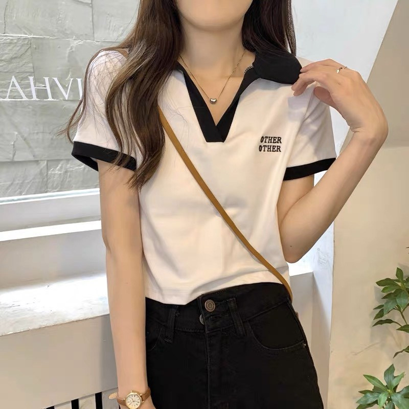 Áo Croptop Polo Nữ Tay Ngắn Phong Cách Hàn- The Other