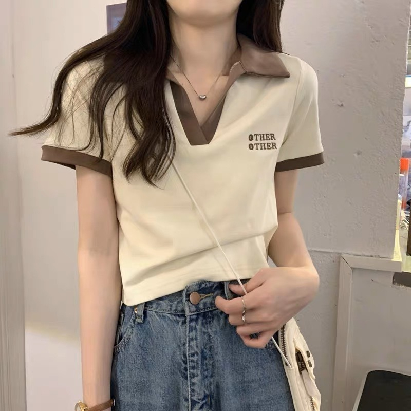 Áo Croptop Polo Nữ Tay Ngắn Phong Cách Hàn- The Other