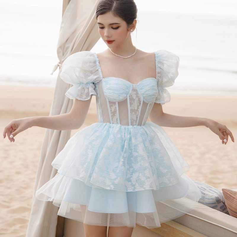BEL ANGE - Đầm công chúa cúp ngực tay phồng Amira Mini Dress