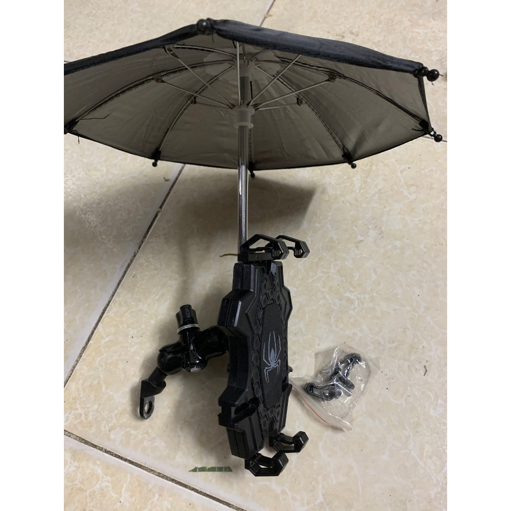 💖 SIÊU CHẮC CHẮN💖 GIÁ Kẹp giá đỡ điện thoại kim loại nhựa gắn chân gương xe máy kèm ô dù lớn che nắng mưa XE ÔM BE GRAB