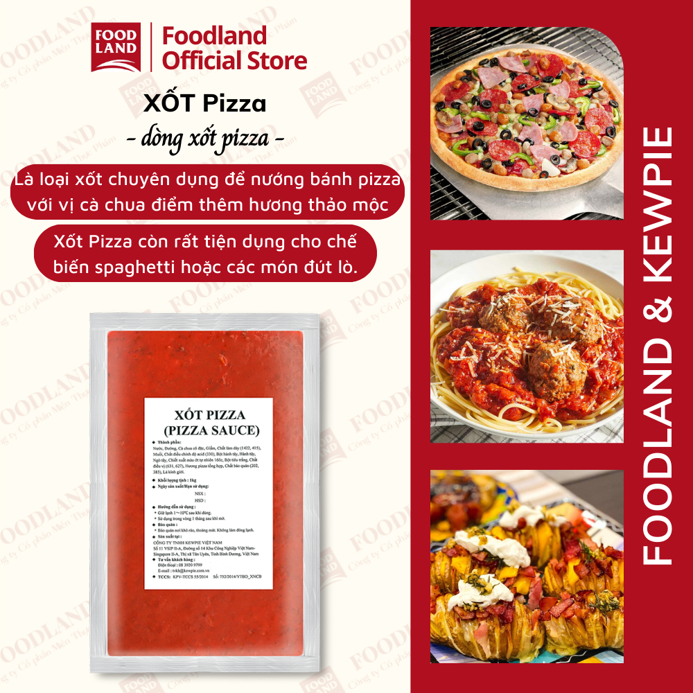 Sốt Pizza Kewpie 1KG - xốt nền pizza - Foodland