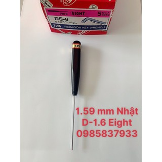 Chìa vặn Lục giác mini 1.59 mm D-1.6 Eight Nhật tại Máy NTT tháo lắp ốc chìm cỡ nhỏ hiệu quả lâu dài bền bỉ