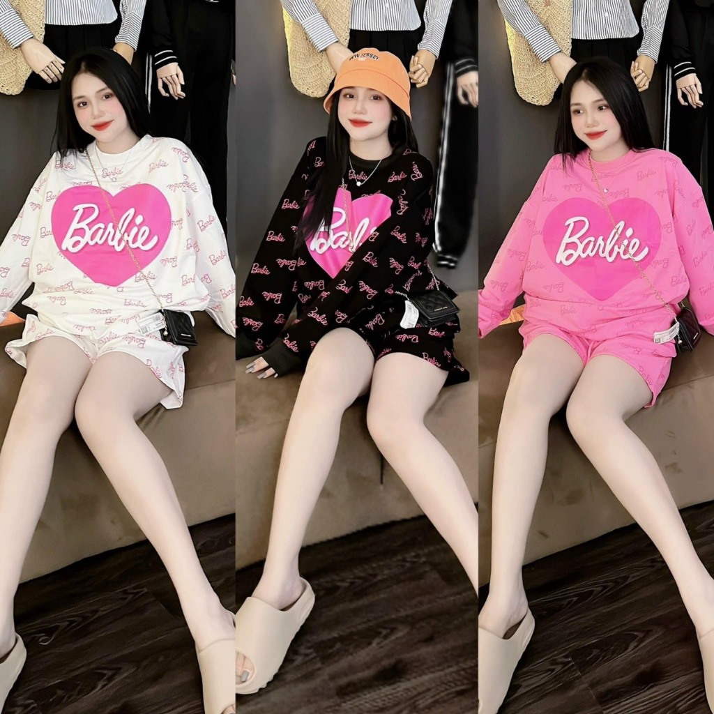 Set đồ thể thao nữ Bộ đùi BARIE chất cotton khô siêu kute 3 màu hàng loại 1