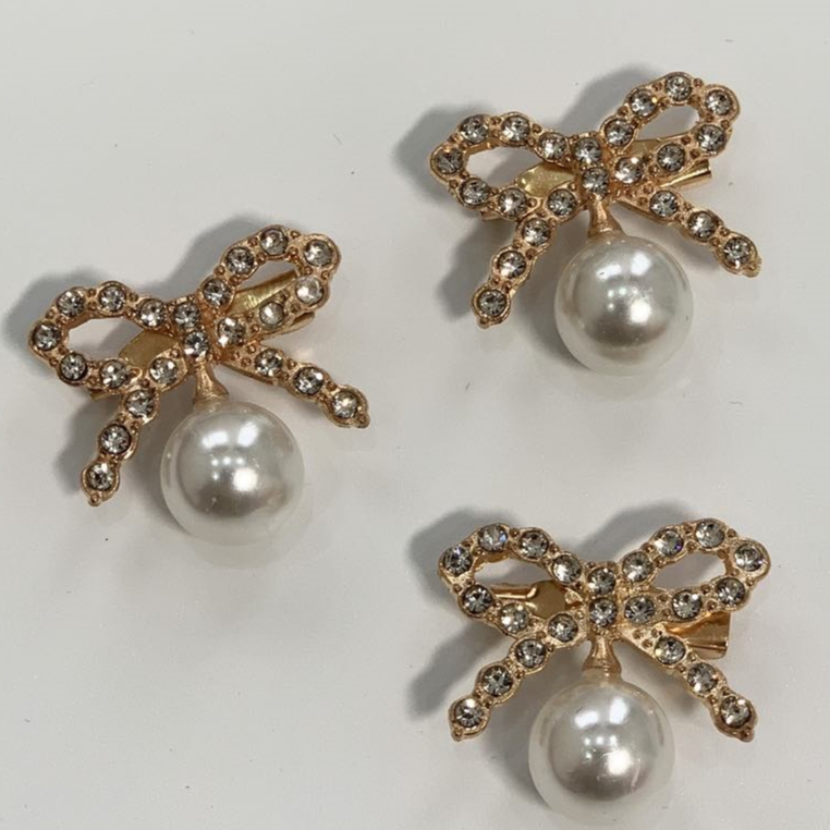 Ghim Tag Cài Áo Hình Nơ Đính Đá Phối Đồ Thời Trang Nữ