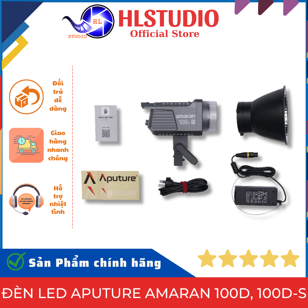 Đèn Led Aputure Amaran 100D, 100D-S Đèn Quay Phim Chuyên Nghiệp, Livestream Cao Cấp HL Studio
