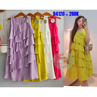 Đầm suông nhún bèo tầng