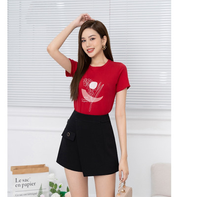 Áo phông nữ dáng vừa NA01 form vừa in hình chất thun cotton Loza XA004