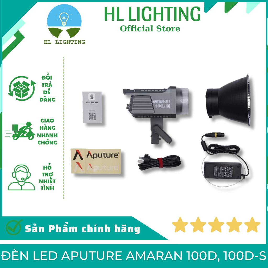 Đèn Led Aputure Amaran 100D, 100D-S Đèn Quay Phim Chuyên Nghiệp, Livestream Cao Cấp HL Lighting