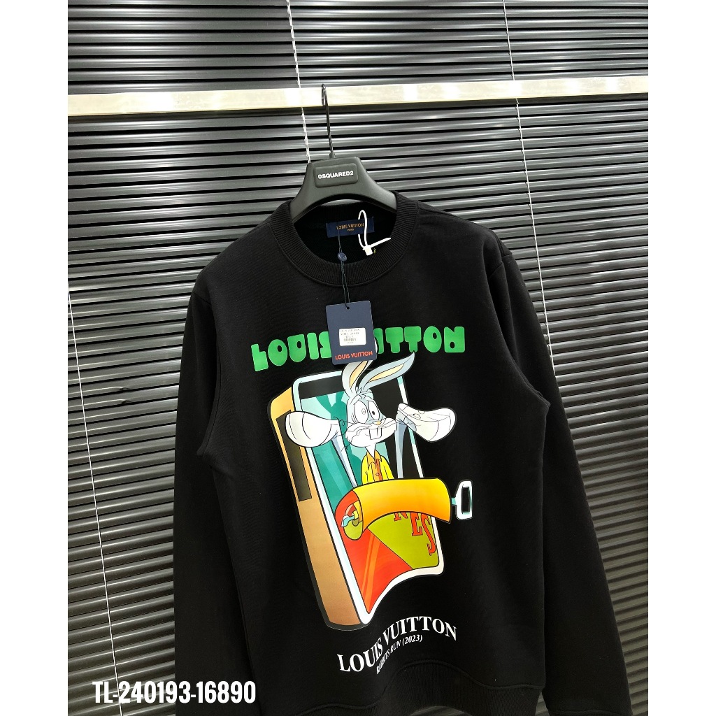 🔥Hot🔥Áo nỉ LV in hình trước thiết kế hot trend Nam nữ Thu Đông 2023