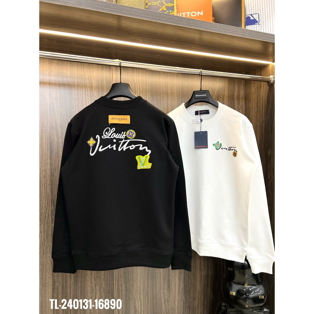 🔥Hot🔥Áo nỉ LV thêu hình trước sau thiết kế hot trend Nam nữ Thu Đông 2023