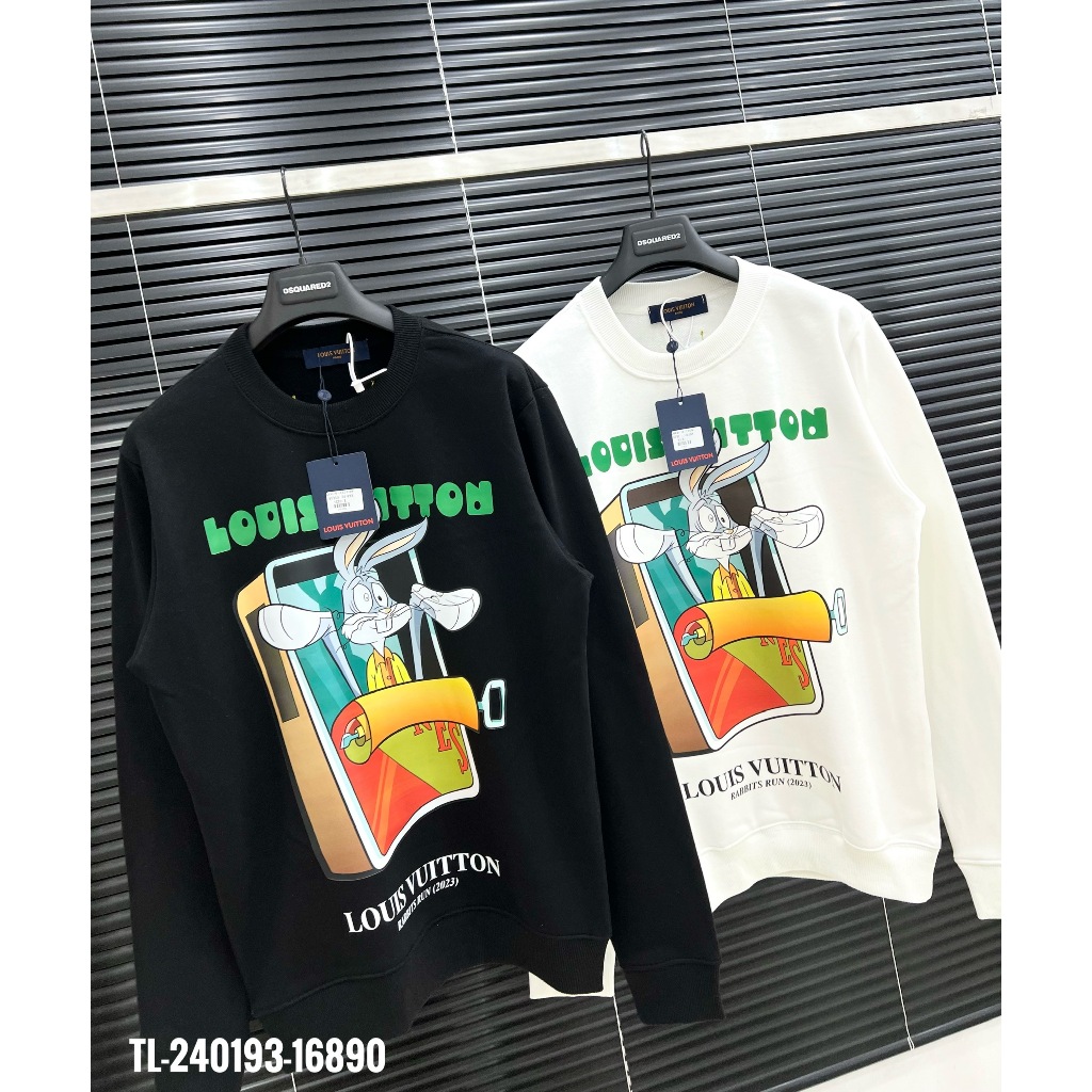 🔥Hot🔥Áo nỉ LV in hình trước thiết kế hot trend Nam nữ Thu Đông 2023