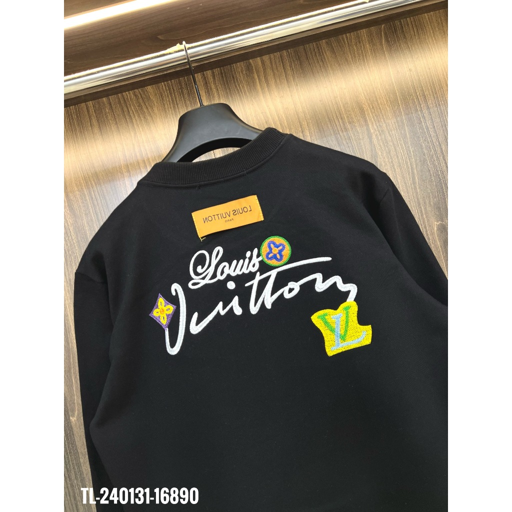🔥Hot🔥Áo nỉ LV thêu hình trước sau thiết kế hot trend Nam nữ Thu Đông 2023