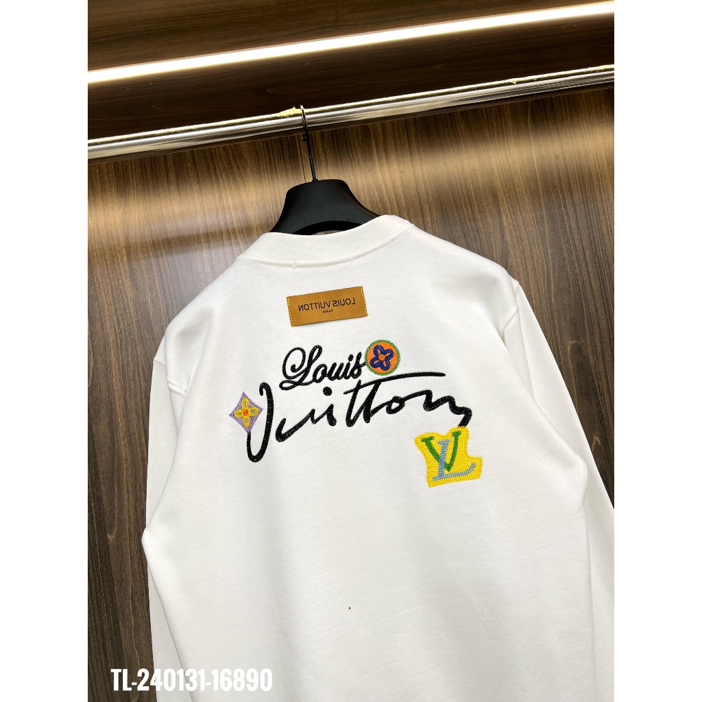 🔥Hot🔥Áo nỉ LV thêu hình trước sau thiết kế hot trend Nam nữ Thu Đông 2023