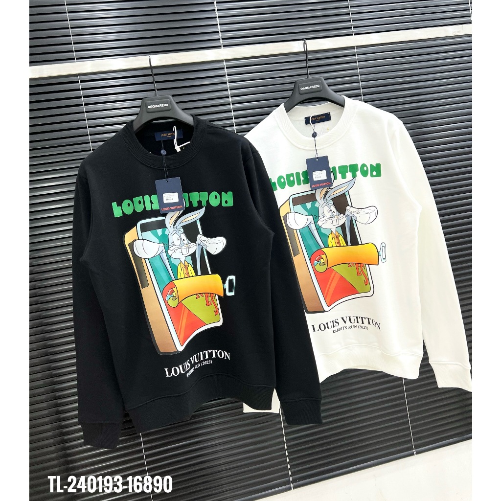 🔥Hot🔥Áo nỉ LV in hình trước thiết kế hot trend Nam nữ Thu Đông 2023