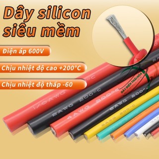 Dây điện silicon 16 /14/12/10/8/6/4awg chịu nhiệt độ cao pin lithium cao áp dây điện tử tiêu chuẩn 2000mỹ
