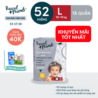 Tã Bỉm Quần Rascal + Friends Size L 10-15kg 52 miếng