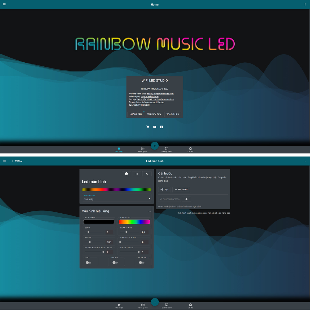 AMBILIGHT.VN - Led bàn Ambilight USB Pro Max - AI theo màu technology + nháy nhạc 100 hiệu ứng - RAINBOW MUSIC LED